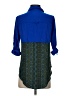 Free People Color Block Blue 3/4 Sleeve Button-Down Shirt Size XS - photo 2