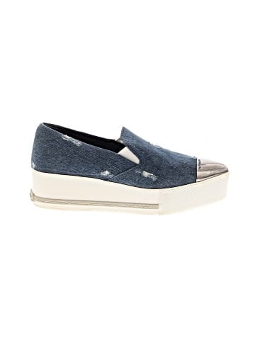 Miu Miu Denim cap toe wedges (view 1)