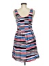 Aqua 100% Polyester Stripes Blue Casual Dress Size M - photo 2