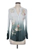 Tiny Floral Teal Long Sleeve Blouse Size XS - photo 1