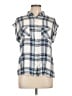 Rails 100% Rayon Plaid Silver Sleeveless Button-Down Shirt Size L - photo 1