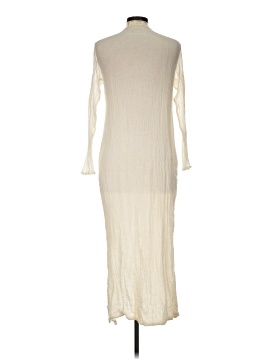 long chiffon dress with sleeves ZAPAKASA Women Dark A Line Grey Ruched Long Chiffon Mother of the Bride  Dress with Slit V-Neck Long Sleeves Wedding Guest Dress main image 1