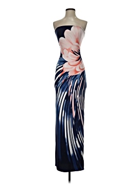 serenity blue dress Square Neckline Short Sleeve Flare Skirt Dress-Navy main image 1