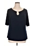 Connected Apparel Black Short Sleeve Top Size 1X - photo 1