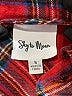 Sky To Moon 100% Cotton Plaid Red Long Sleeve Button-Down Shirt Size S - photo 7