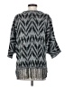 NY Collection 100% Acrylic Chevron-herringbone Silver Gray Poncho Size S - photo 2