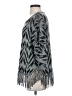 NY Collection 100% Acrylic Chevron-herringbone Silver Gray Poncho Size S - photo 5