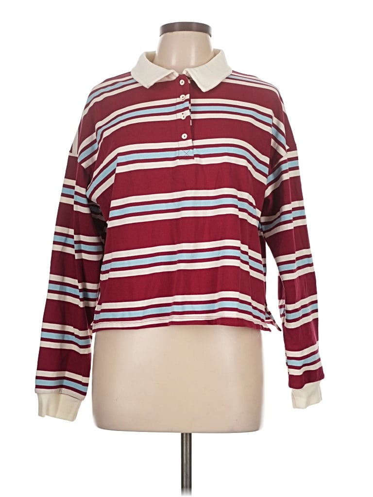 Pre-owned Kirious Long Sleeve Polo Shirt In Burgundy