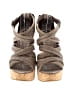 Tory Burch 100% Leather Gray Tan Wedges Size 9 1/2 - photo 2