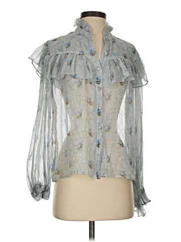 LoveShackFancy 3/4 Sleeve Silk Top (view 1)