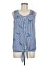 White Birch Blue Sleeveless Blouse Size M - photo 1
