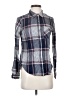 Ambiance Plaid Blue Long Sleeve Button-Down Shirt Size S - photo 1