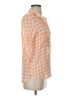 Cloth & Stone 100% Rayon Checkered-gingham Orange 3/4 Sleeve Button-Down Shirt Size XS - photo 4