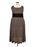 Perceptions Houndstooth Brown Casual Dress Size 20 - photo 1