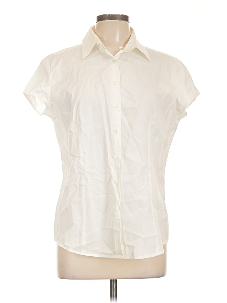 Pre-owned Harold's Short Sleeve Blouse In Ivory