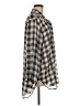 Calvin Klein 100% Polyester Checkered-gingham Gray Long Sleeve Blouse Size M - photo 4