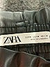 Zara 100% Polyurethane Metallic Black Shorts Size M - photo 3
