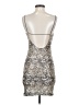 Timing 100% Polyester Metallic Silver Cocktail Dress Size S - photo 2