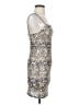 Timing 100% Polyester Metallic Silver Cocktail Dress Size S - photo 4