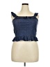 Tecovas 100% Cotton Blue Sleeveless Blouse Size XXL - photo 1