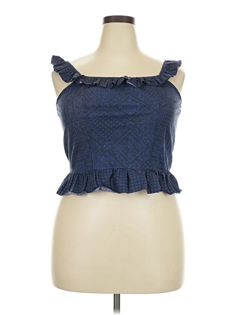 Pre-owned Tecovas Sleeveless Blouse In Blue