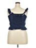 Tecovas 100% Cotton Blue Sleeveless Blouse Size XXL - photo 2