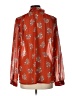 Ann Taylor LOFT 100% Polyester Red Orange Long Sleeve Blouse Size L - photo 2
