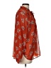 Ann Taylor LOFT 100% Polyester Red Orange Long Sleeve Blouse Size L - photo 4