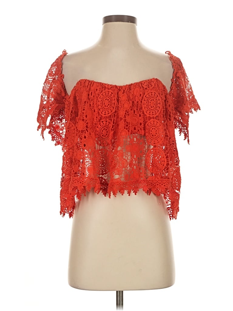 Pre-owned Tularosa Short Sleeve Blouse In Red