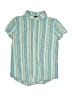 Tea Stripes Green Short Sleeve Button-Down Shirt Size 10 - photo 1