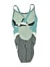 Speedo Chevron-herringbone Gray One Piece Swimsuit Size 12 - photo 2