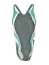 Speedo Chevron-herringbone Gray One Piece Swimsuit Size 12 - photo 1