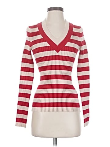 Madewell V-Neck Sweater in Stripe (view 1)