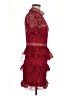 Self-Portrait 100% Polyester Red Cocktail Dress Size 6 - photo 4