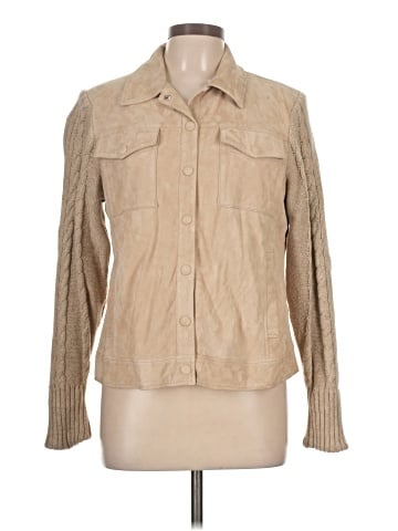 Ecru Leather Jacket (view 1)