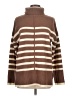 Line & Dot Stripes Brown Turtleneck Sweater Size L - photo 1