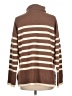 Line & Dot Stripes Brown Turtleneck Sweater Size L - photo 2