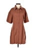 Meshki Brown Short Sleeve Button-Down Shirt Size S - photo 1