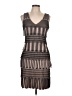 BCBGMAXAZRIA 100% Polyester Stripes Brown Cocktail Dress Size 10 - photo 1