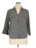 Adrienne Vittadini Stripes Gray 3/4 Sleeve Blouse Size XL - photo 1