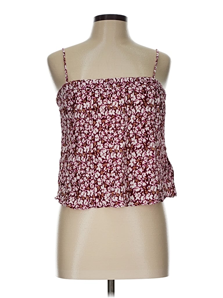 Pre-owned Madewell Sleeveless Top Burgundy Strapless Neckline Tops