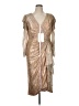 Mac Duggal Metallic Tan Cocktail Dress Size 14 - photo 1