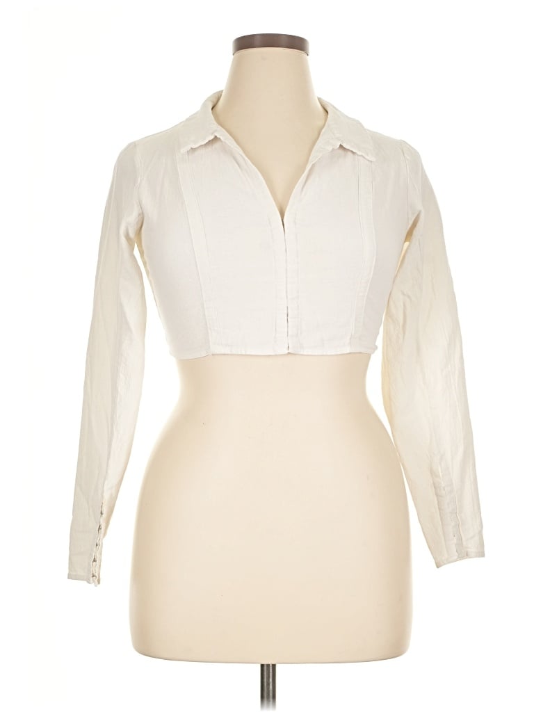 Pre-owned 4th & Reckless Long Sleeve Blouse In Ivory
