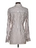 Express Stripes Ivory Long Sleeve Button-Down Shirt Size S - photo 2