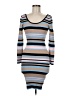 Bebe Stripes Gray Casual Dress Size M - photo 1