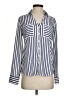 Express 100% Polyester Stripes Blue Long Sleeve Blouse Size XS - photo 1