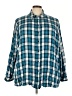 Lane Bryant Plaid Blue Long Sleeve Button-Down Shirt Size 26 - 28 Plus - photo 1