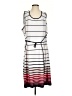 Studio One Stripes White Casual Dress Size 2 - photo 1