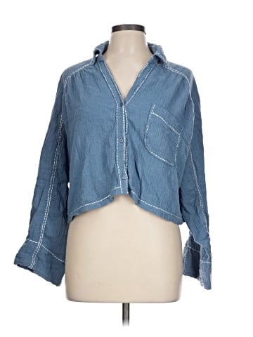 7 For All Mankind 3/4 Sleeve Button-Down Shirt (view 1)