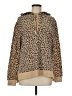 Emily Daniels Animal Print Tan Pullover Hoodie Size M - photo 1
